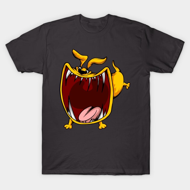 Cartoon happy Crazy dog illustration T-Shirt by SpaceWiz95